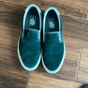 Vans Slip On Green Suede